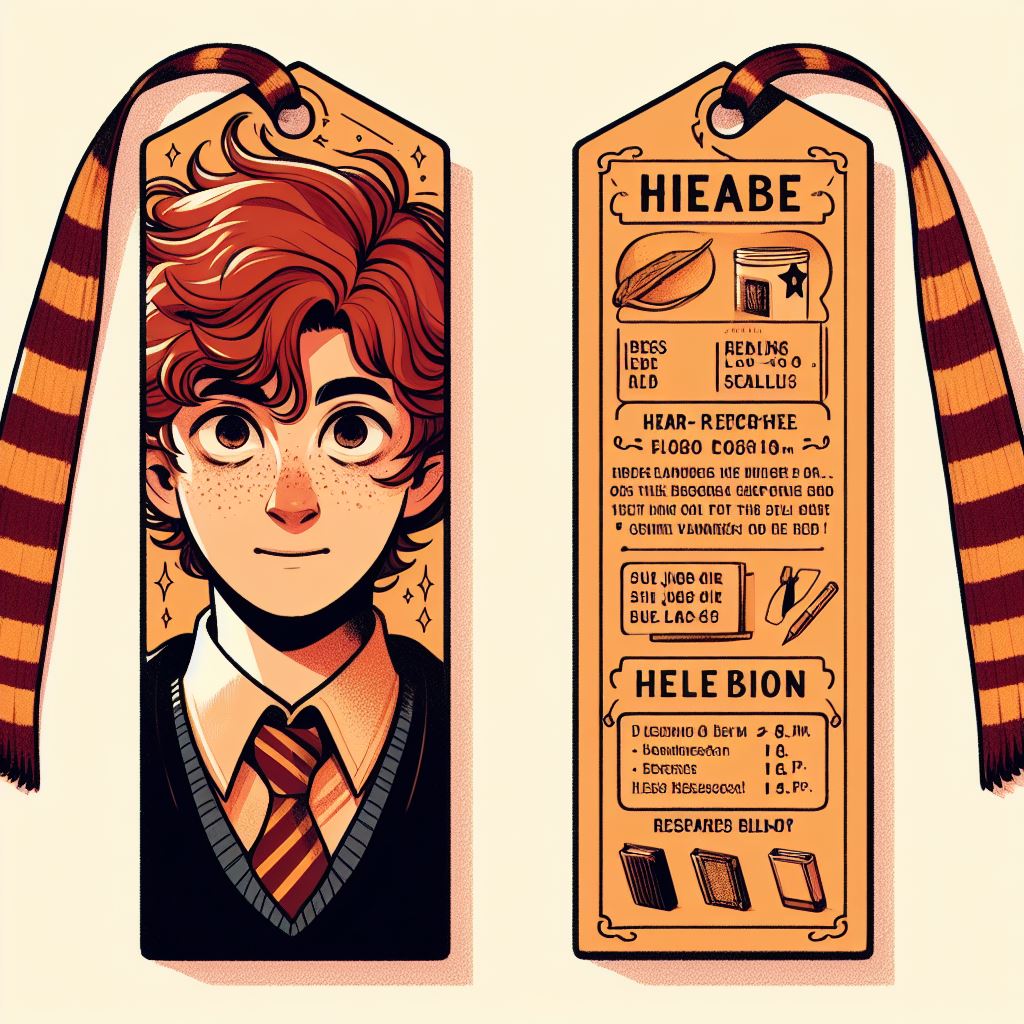 Закладки с изображениями персонажей Гарри Поттера - Рон Уизли